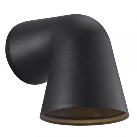 Trichterförmige mattschwarze   Außenwandleuchte FRONT in schlichtem Design